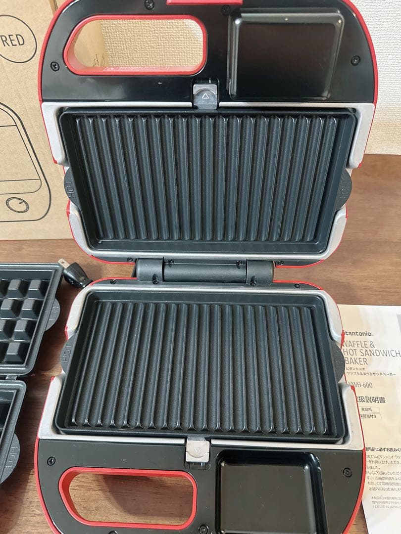 Vitantonio ワッフル・ホットサンドメーカー レッド