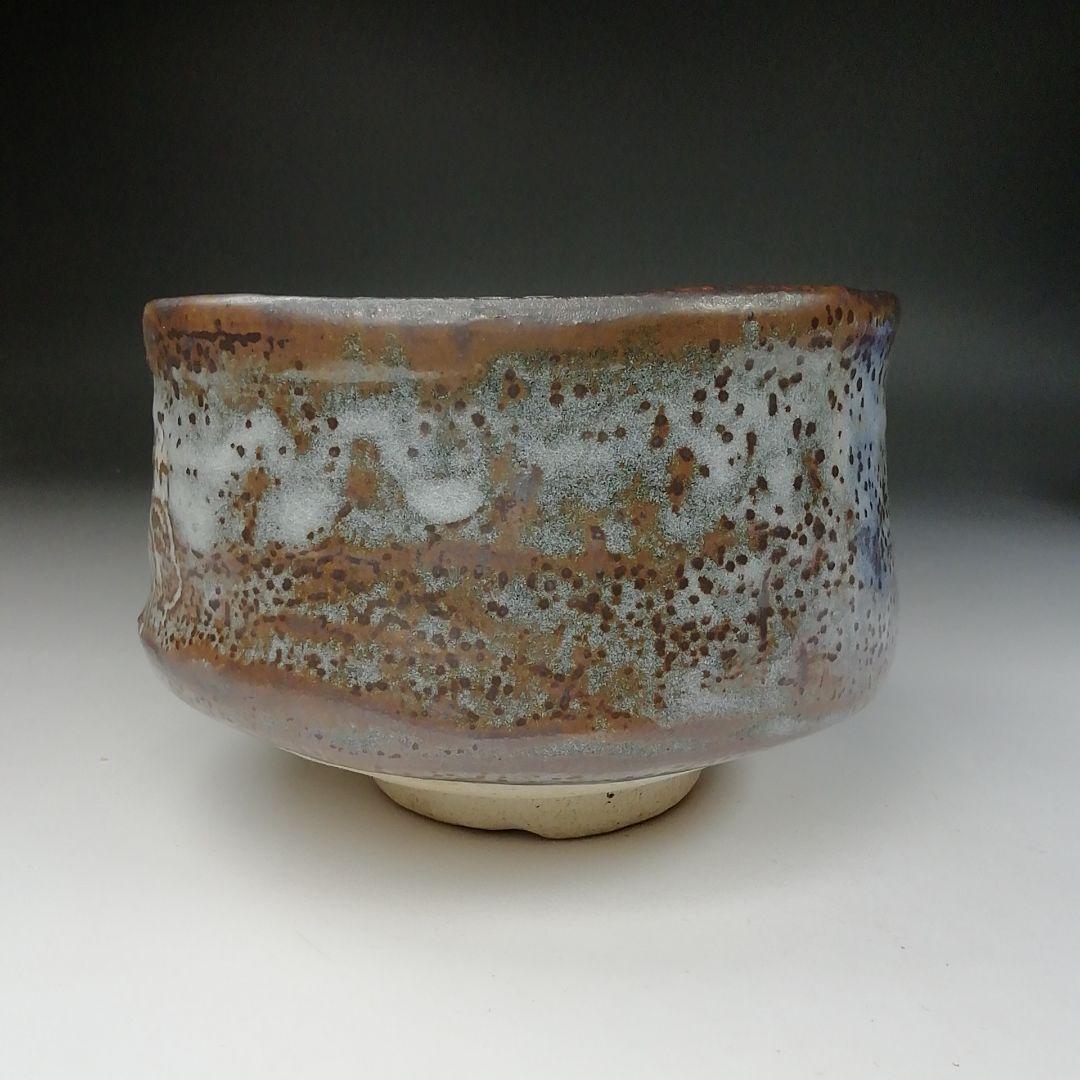 Ｔ４５０　茶碗　『鼡志野　桐紋』『笠原窯　水野二郎 造』『禅海書付』共箱　茶道具