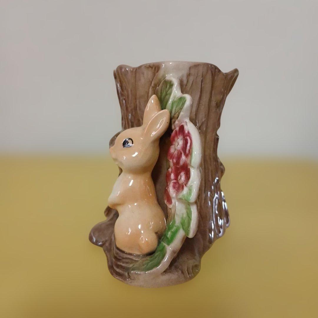 HORNSEA FAUNA　花器　置物　ウサギ　花　小