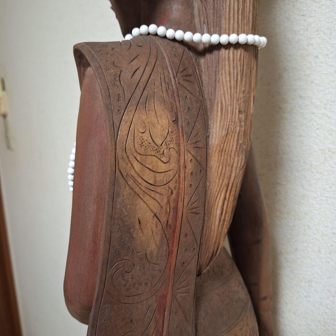 【極大100cm】バリ島 木彫り 女神像 彫刻 一点物 オリエンタル 民族芸術