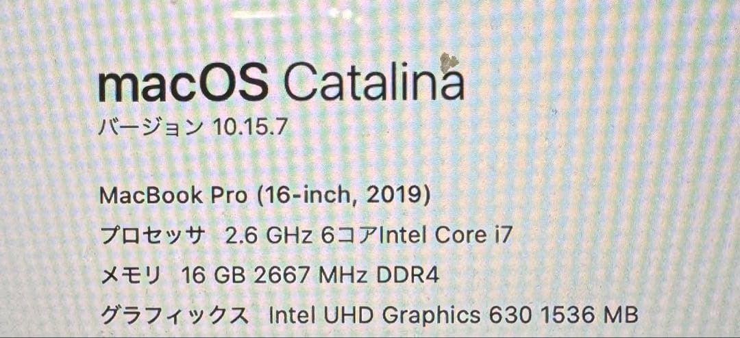 MacBook本体 MacBook Pro 2019
