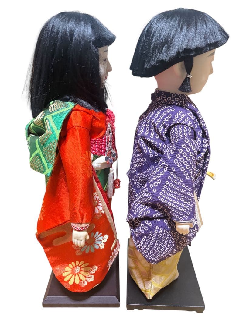 【美品】市松人形 男女ペア 2体セット 昭和レトロ 伝統工芸 日本人形 縁起物