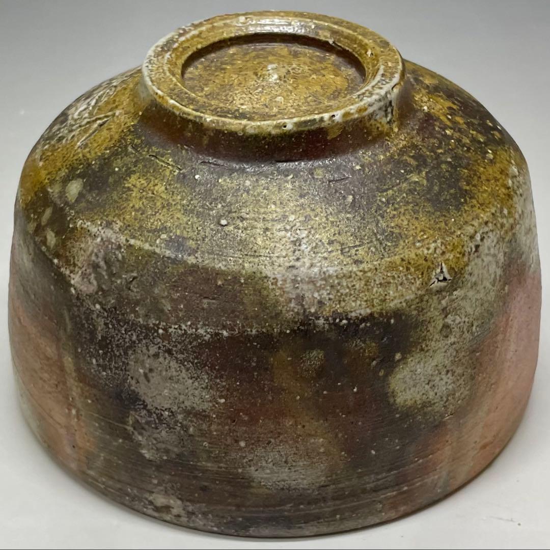 県指定重要無形文化財　山本出　備前茶碗　備前焼　四方桟共箱　共布　栞　h0507