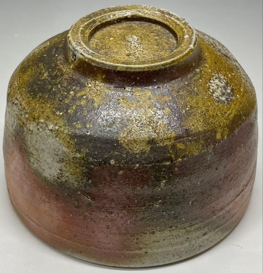 県指定重要無形文化財　山本出　備前茶碗　備前焼　四方桟共箱　共布　栞　h0507