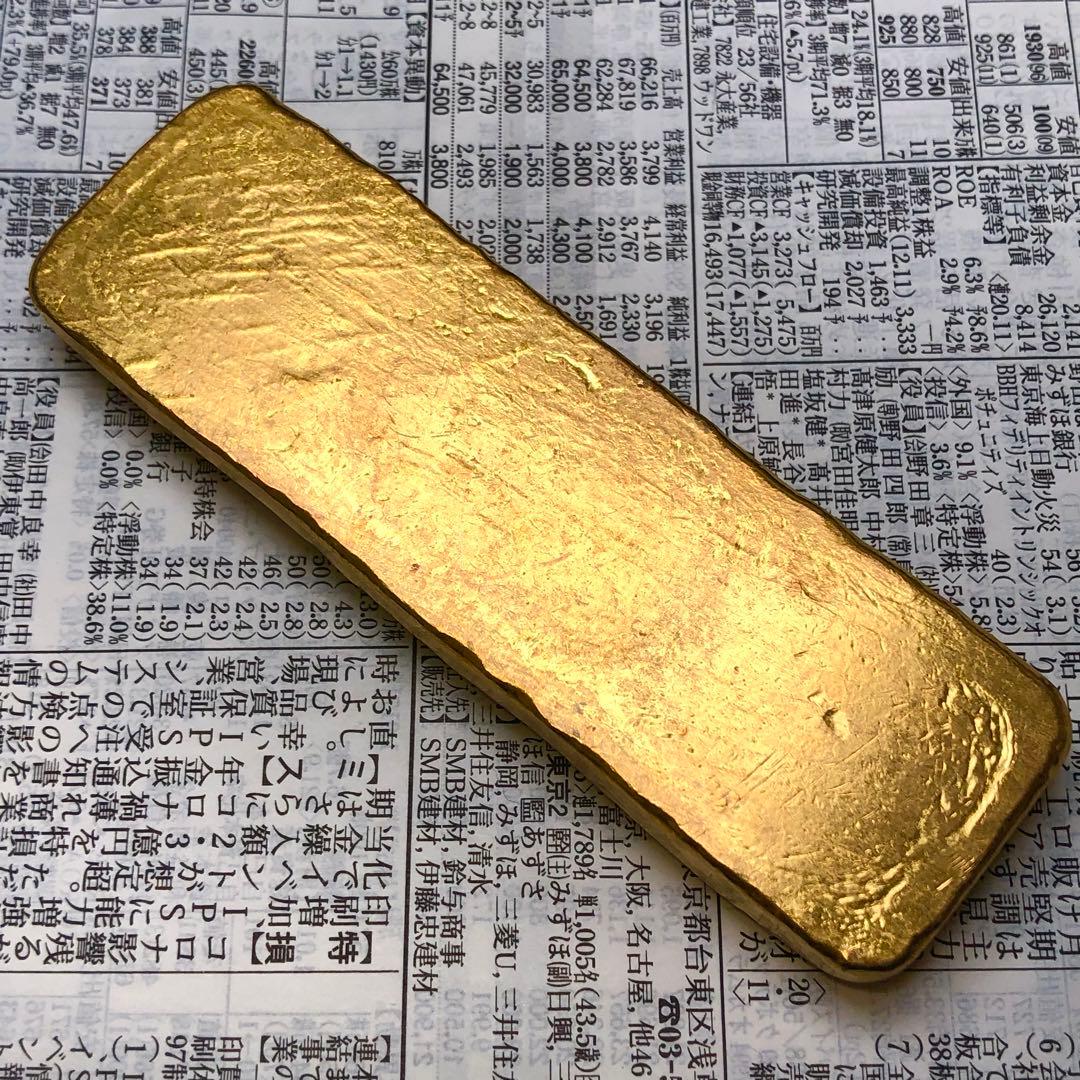 古銭　金貨　開運金棒·金元寶 「純淨金條 千足純條 景福」縁起物　金錠 美品