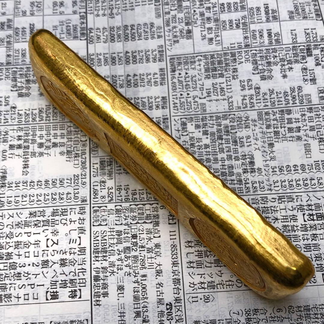 古銭　金貨　開運金棒·金元寶 「純淨金條 千足純條 景福」縁起物　金錠 美品