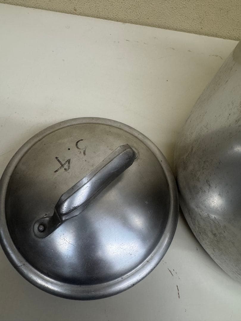 【昭和初期】ヒヨコ印 アルミ製 脱脂粉乳容器 給食用 目盛付き レトロ