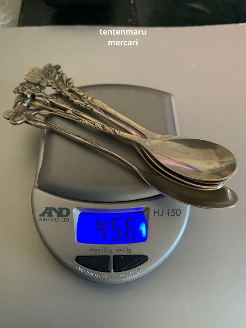 アンティークシルバースプーン☆ドイツアンティークショップ購入品☆5本・45.6g