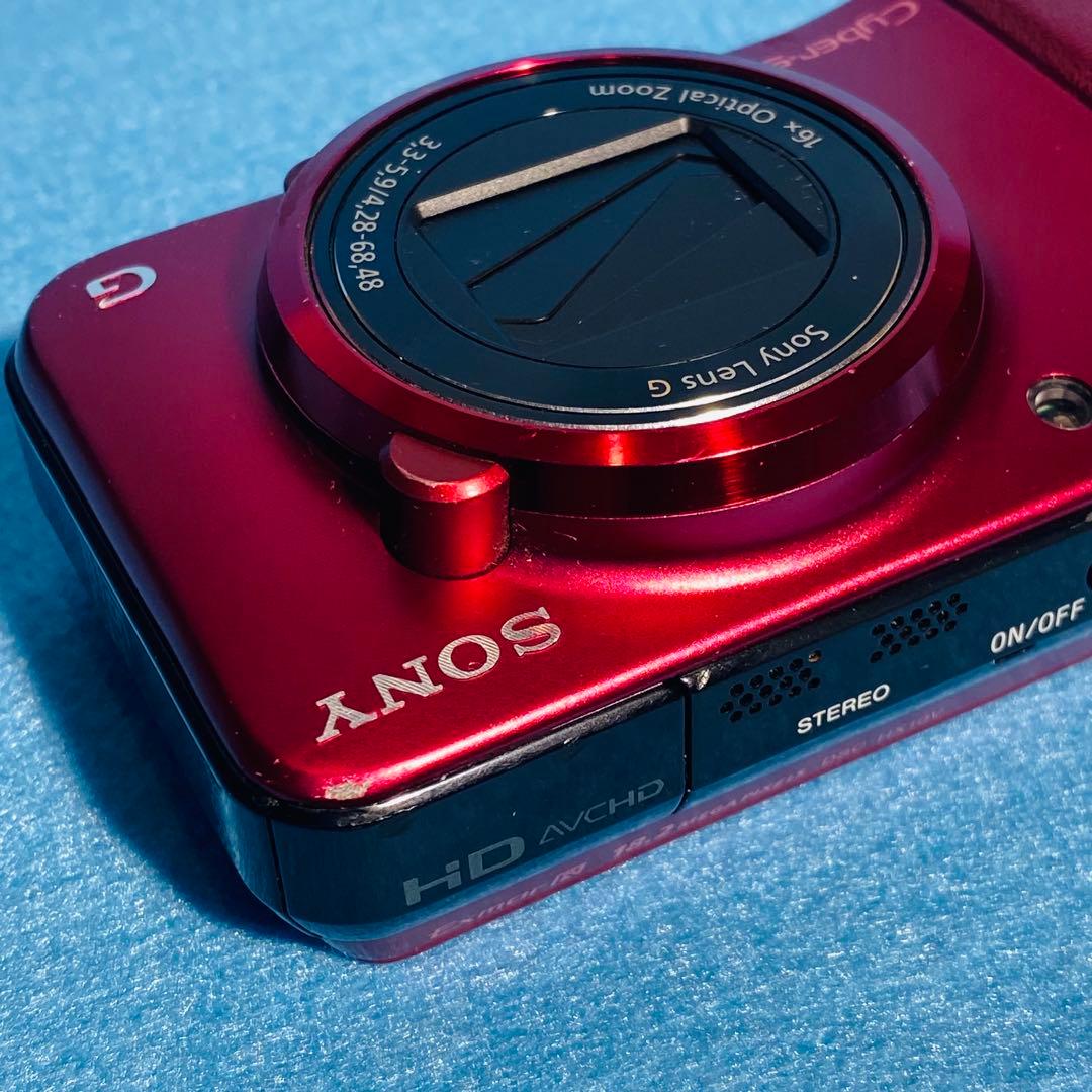 【動作OK】SONY ソニー DSC-HX10V レッド 塗装剥がれあり