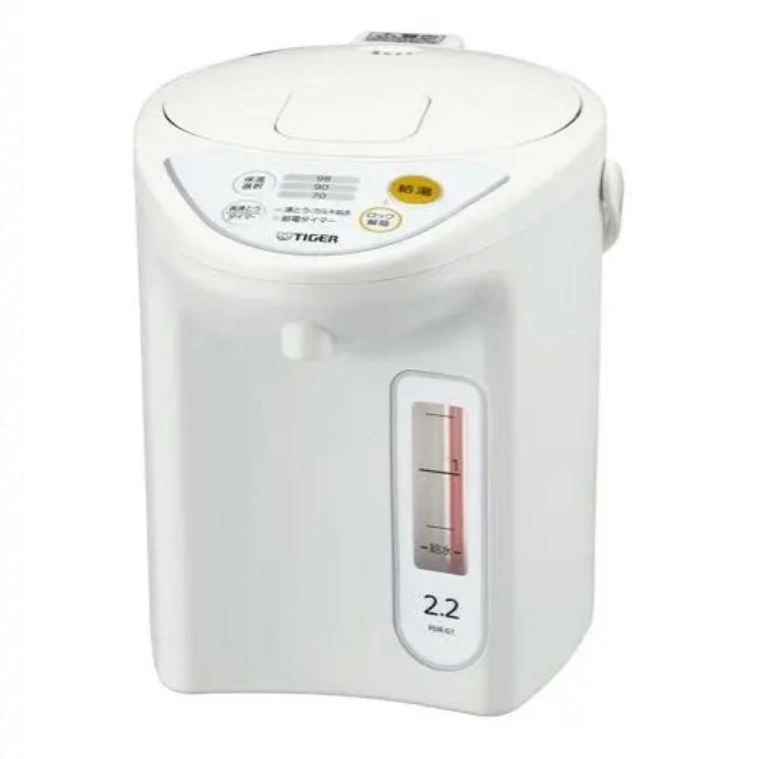 タイガー 魔法瓶 マイコン 電気 ポット 2.2L ホワイト