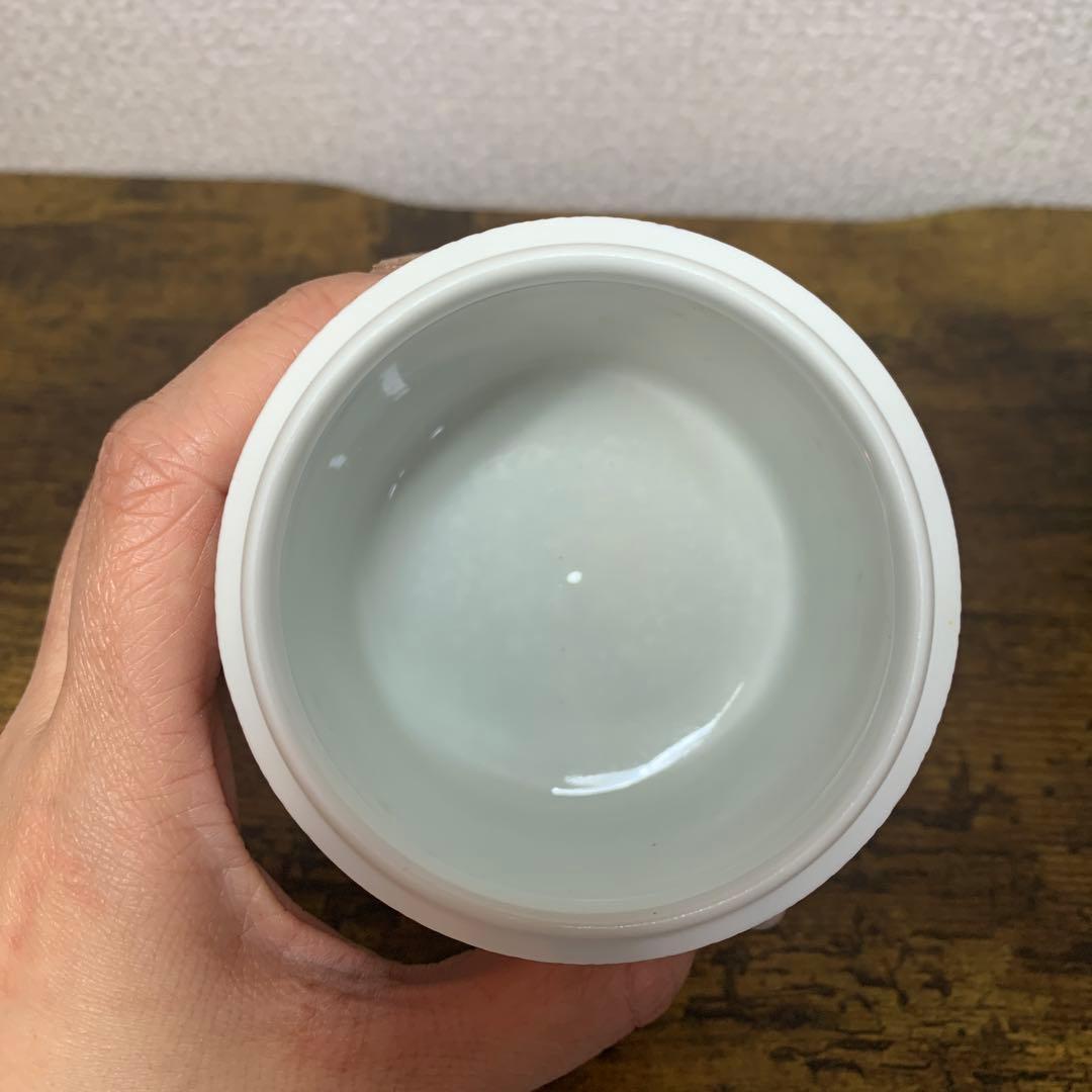 E-1 【茶道具】和峰作 磁器 薬器 茶器 竹絵 青華 共箱付 茶道具 茶器 薬