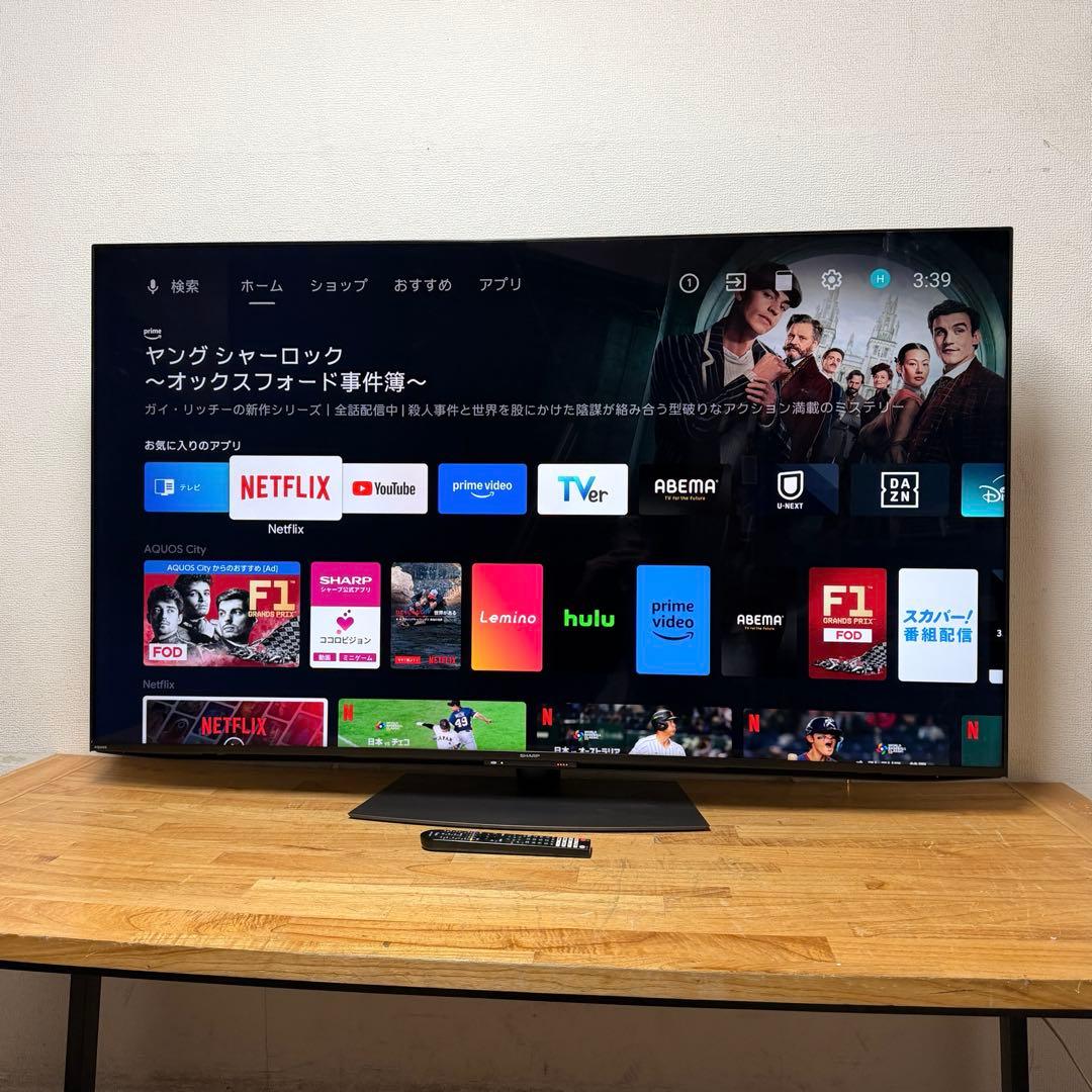 SHARP 65V型 4K 液晶テレビ AQUOS 4T-C65DN1 アプリ○