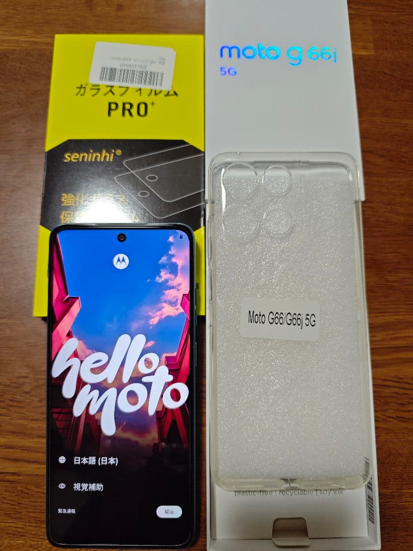 motorola moto g 66j 5G 美品 クリアケース フィルム付き