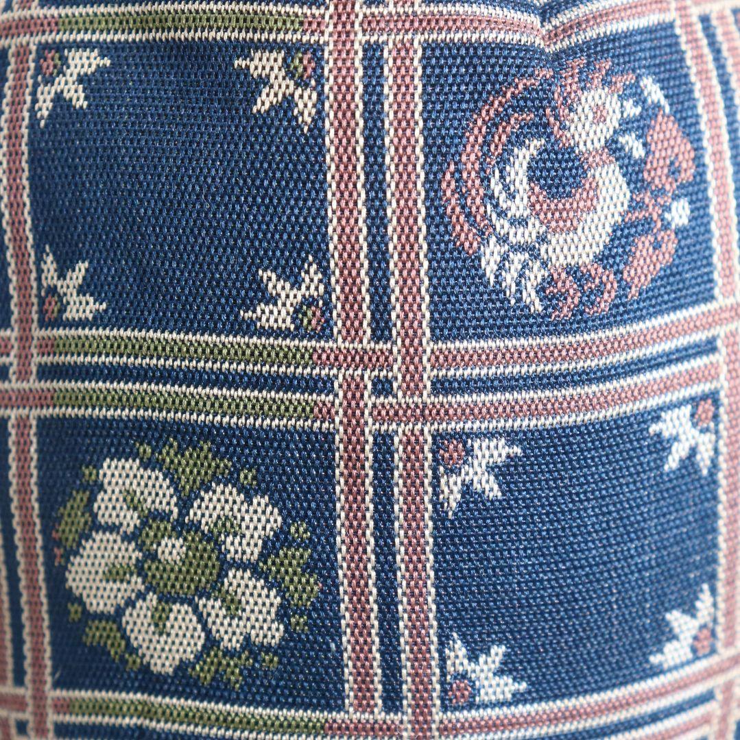 山口茂作 織部焼 耳付茶入 花鳥格子紋錦仕覆 濃茶器 共箱　V1032