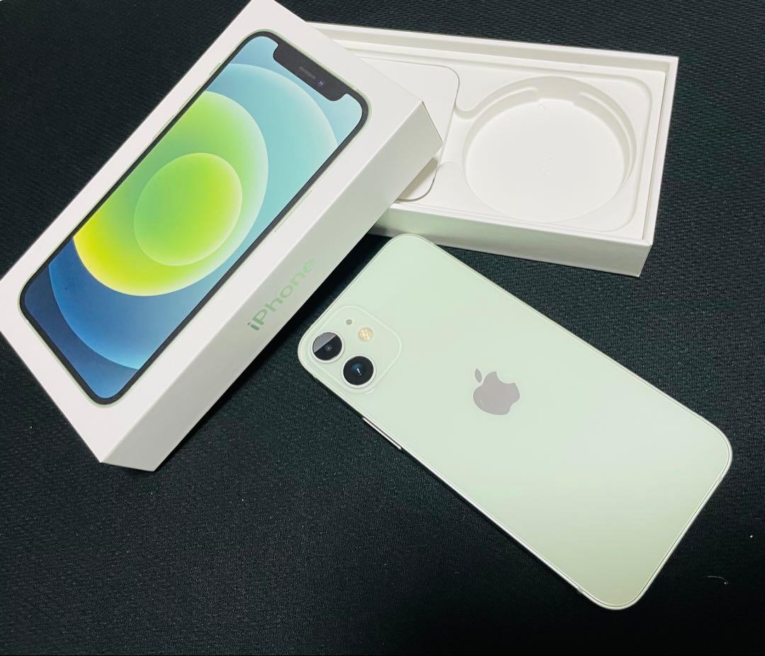 美品　iPhone12mini SIMフリーApple green グリーン