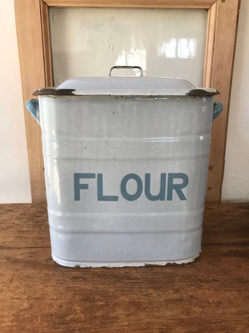激レア FLOUR缶 イギリス　アンティークホーロー