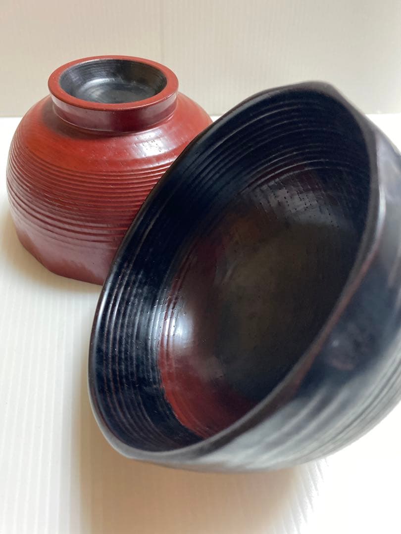 【未使用】越前漆器 越前塗　漆琳堂　清峰作　夫婦椀　漆器