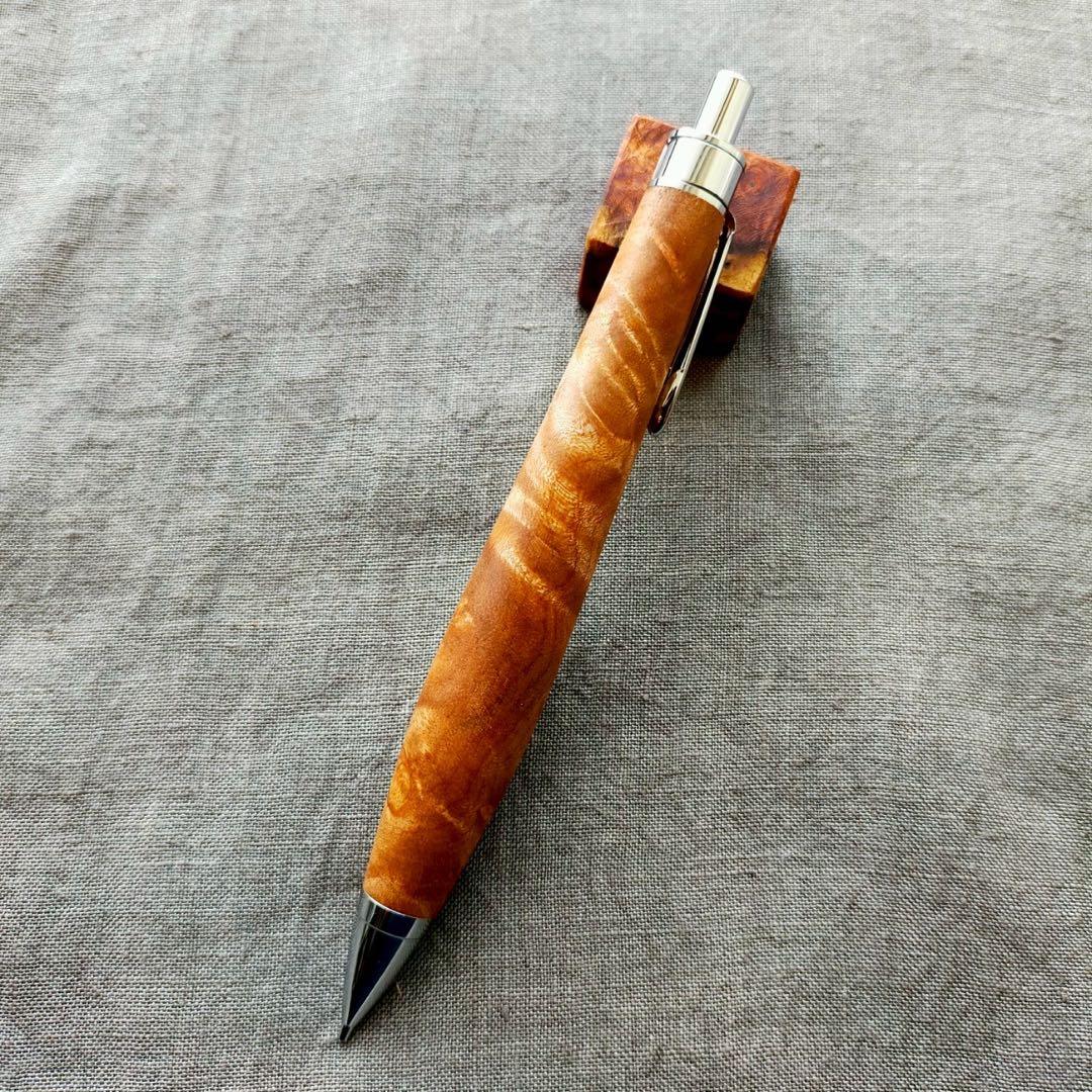 ハンドメイド　木軸シャープぺン　楓瘤　0.5mm　天然木