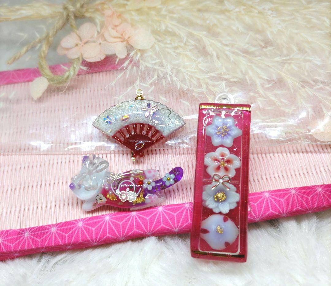 和菓子詰め合わせ❤飛びつきねこさん❤リバーシブル扇❤チャームセット♬.*゜