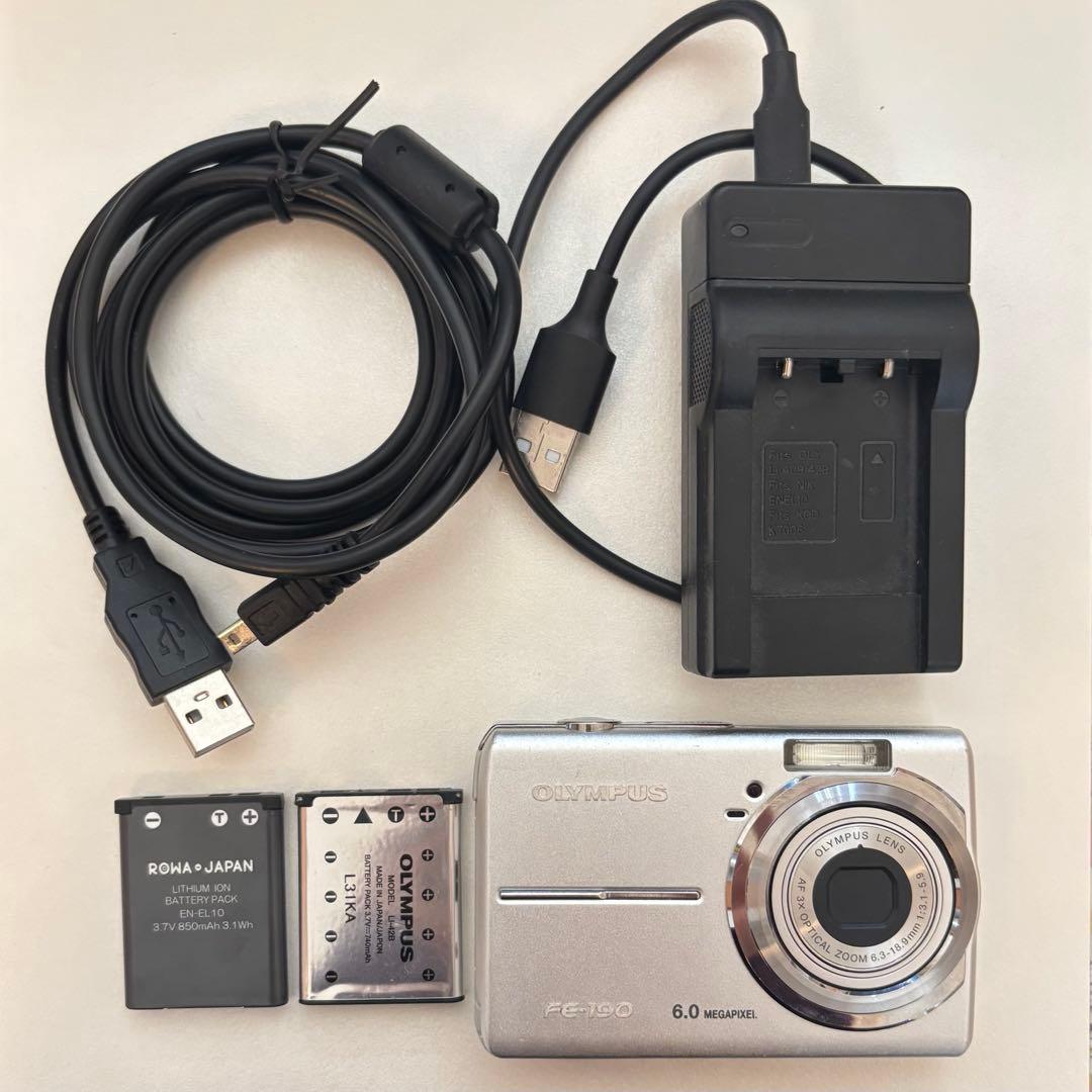 【美品】OLYMPUS FE-190 シルバー コンパクトデジタルカメラ