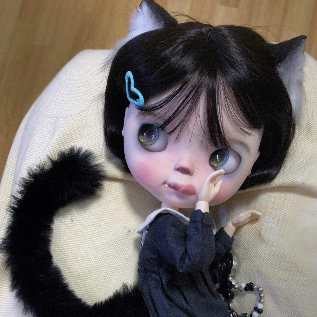 カスタムブライス ブライス 海外作家様 黒猫ちゃん 動物メイク フルセット