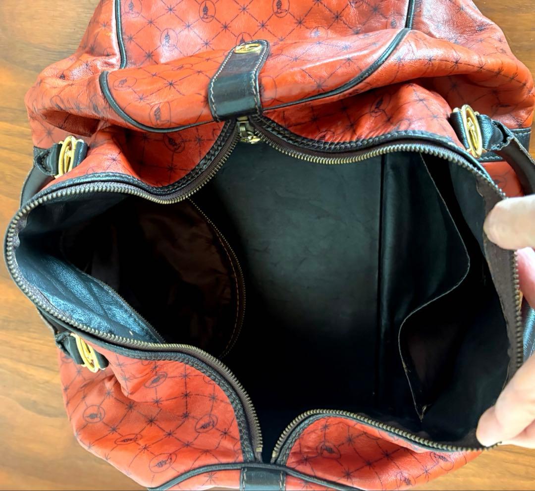 Trussardi トラサルディ ヴィンテージ 本革グレイハウンド 旅行ボストン