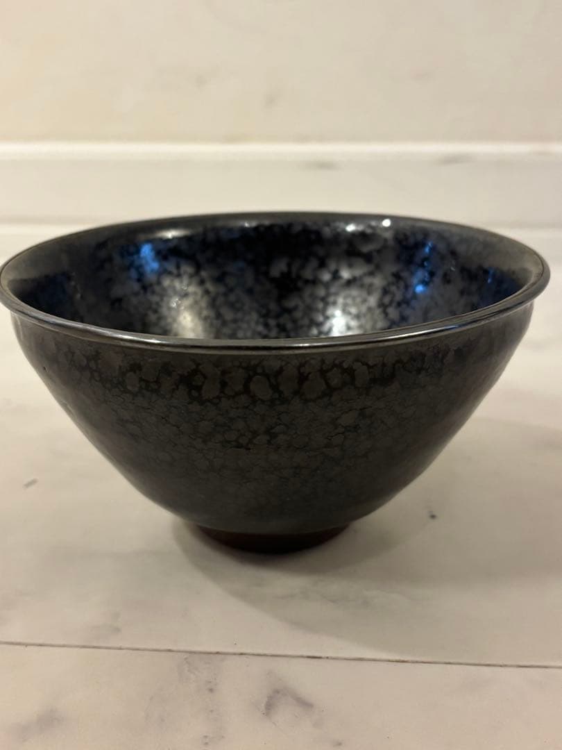 油滴天目茶碗 洛東定一 茶道具 古物　骨董　茶道　茶碗