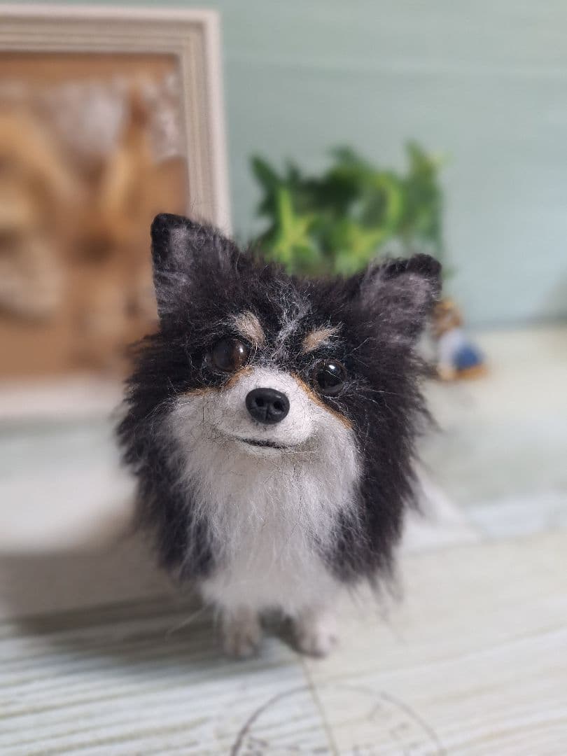 羊毛フェルト　ブラックタンチワワ