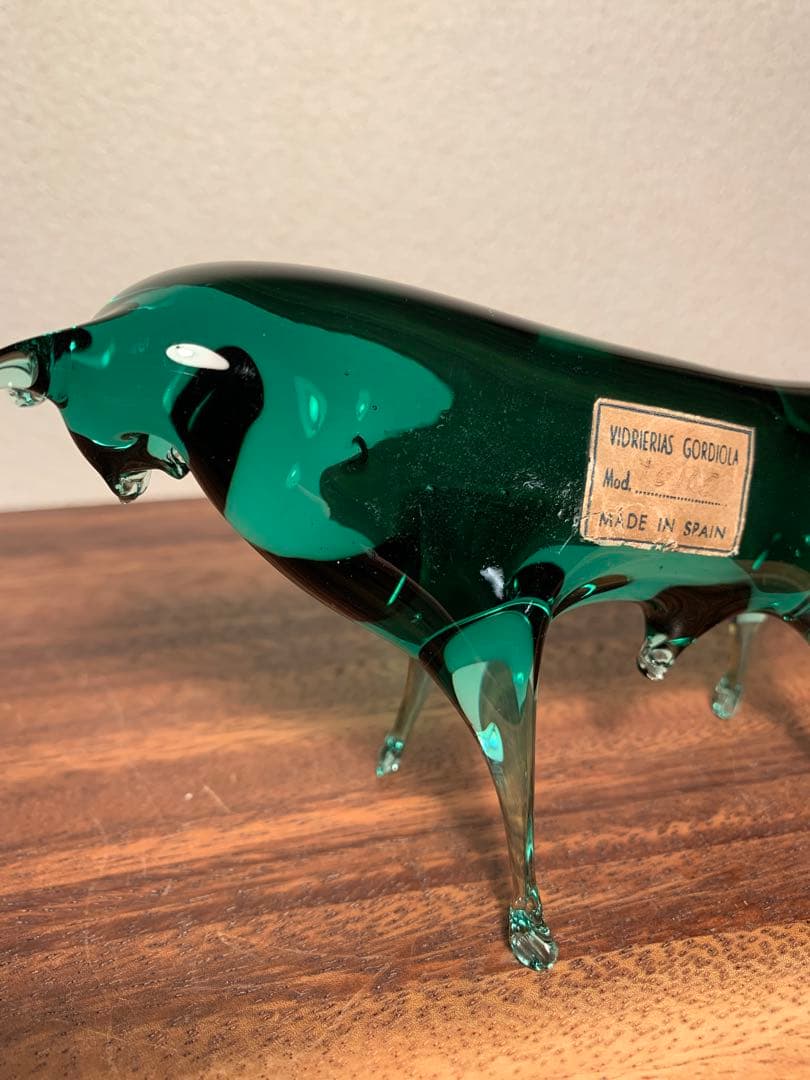 Gordiola社 雄牛 オブジェ 吹きガラス スペイン製 60s 70s