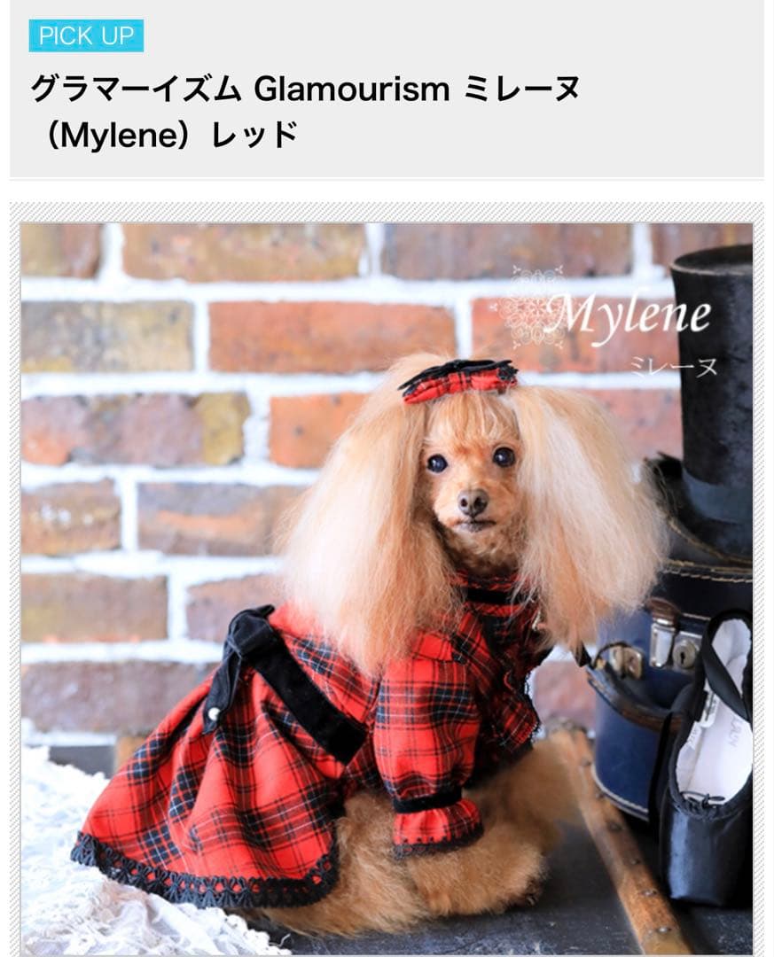 グラマーイズム ミレーヌ レッド チェック犬服