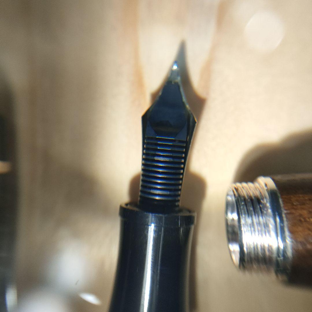 14金　木軸　ボック　シルバー　万年筆　fountain pen