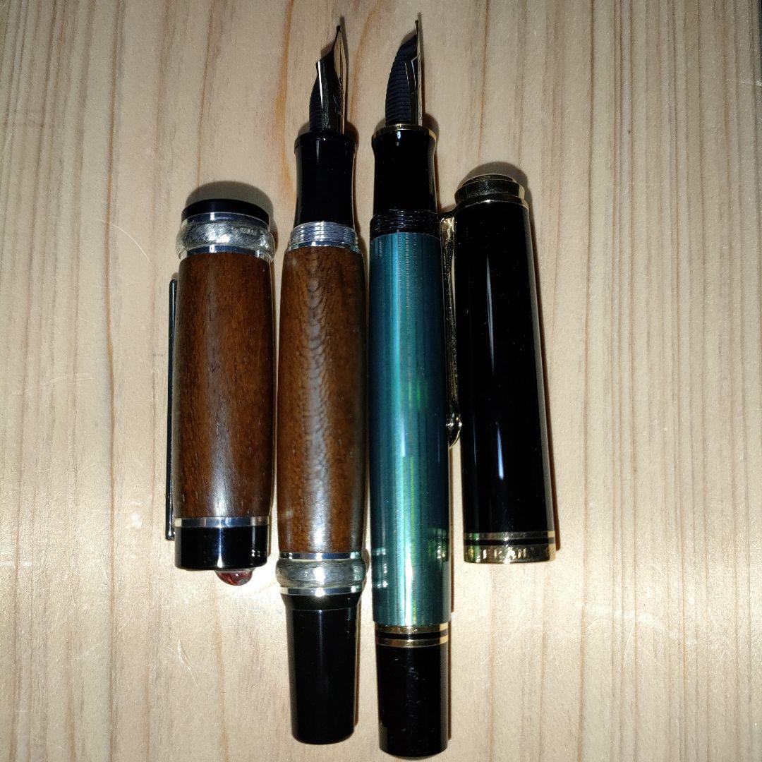 14金　木軸　ボック　シルバー　万年筆　fountain pen