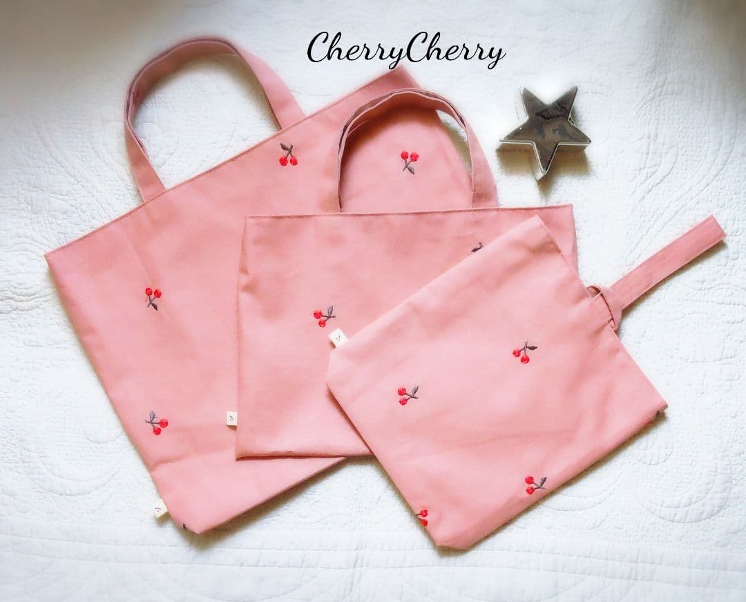 ✰入園入学お申込✰CherryCherry通園バッグ&靴袋　女の子　チェリー