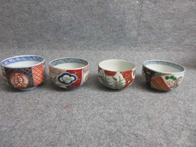 伊万里色絵りん茶碗4種 [B28898]