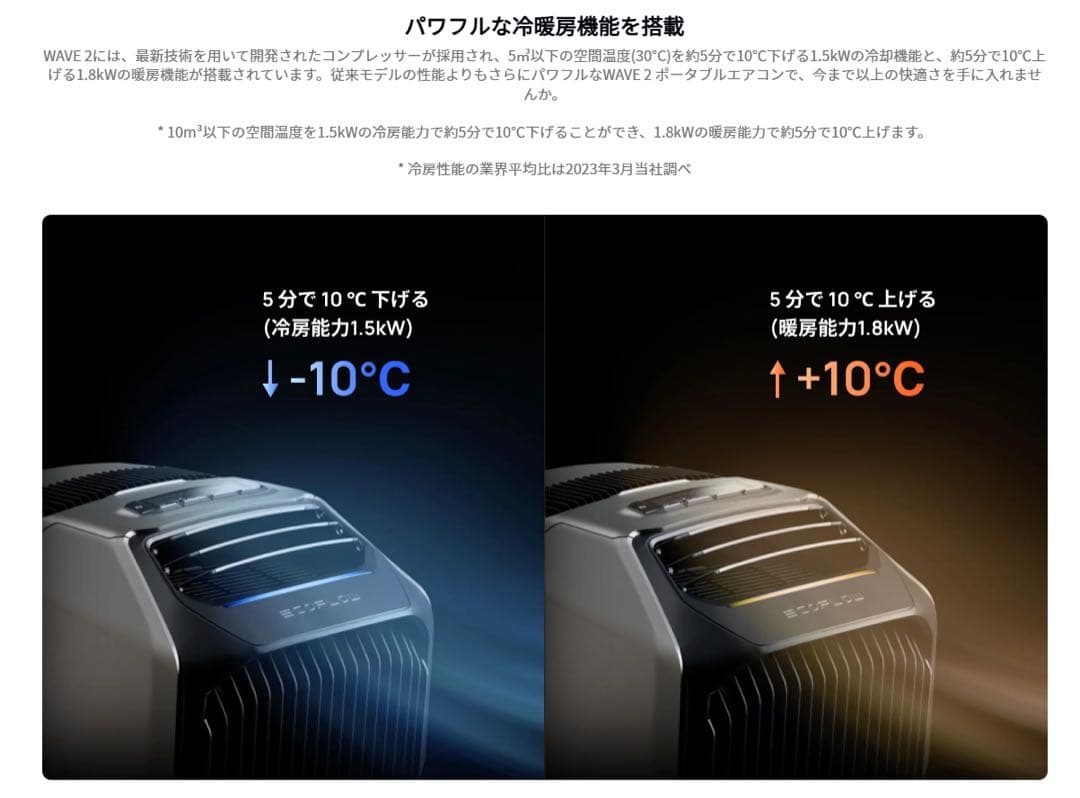 南*ん様 ecoflow wave2 ポータブルエアコン　冷房＆暖房両用　防災対
