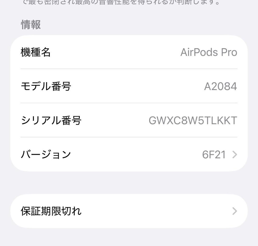 Apple AirPods Pro 第1世代 MWP22J/A 箱・付属品完備