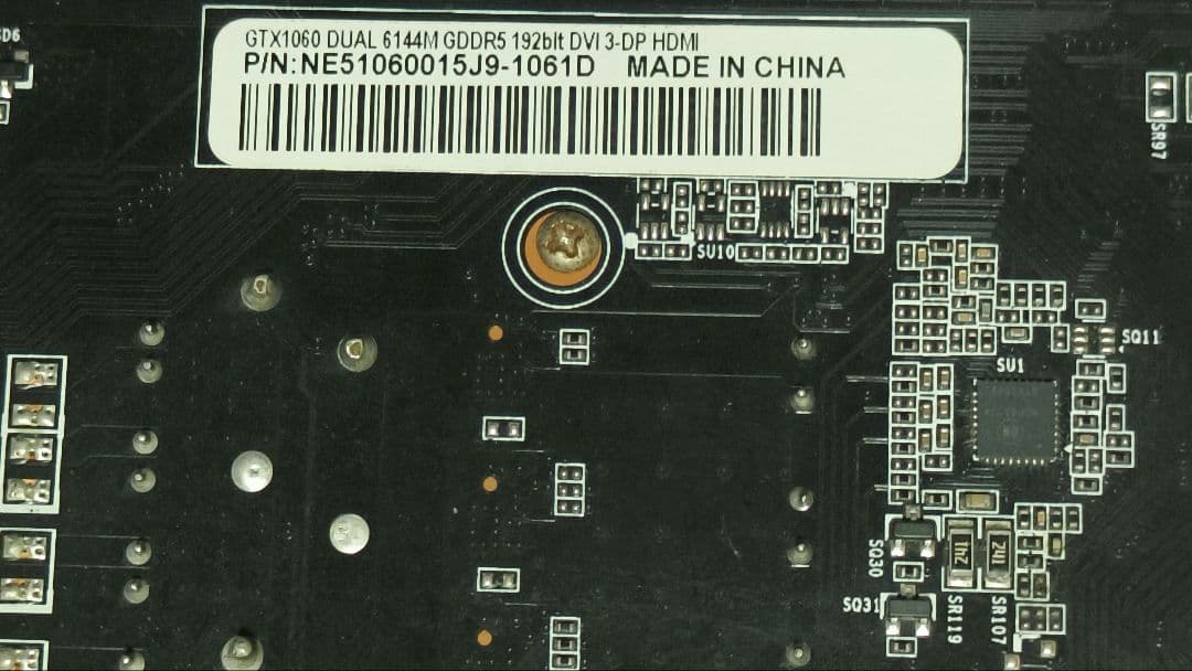 ジャンク PALIT GTX 1060 DUAL 6G 動作確認済み