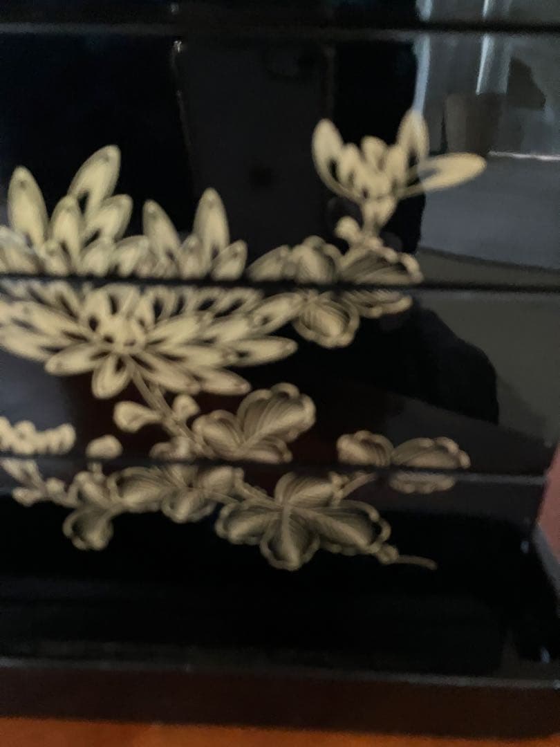 【美品】輪島塗 稲忠漆原堂 五聖蒔絵 三重箱 台付き お重/弁当箱 漆器/食器