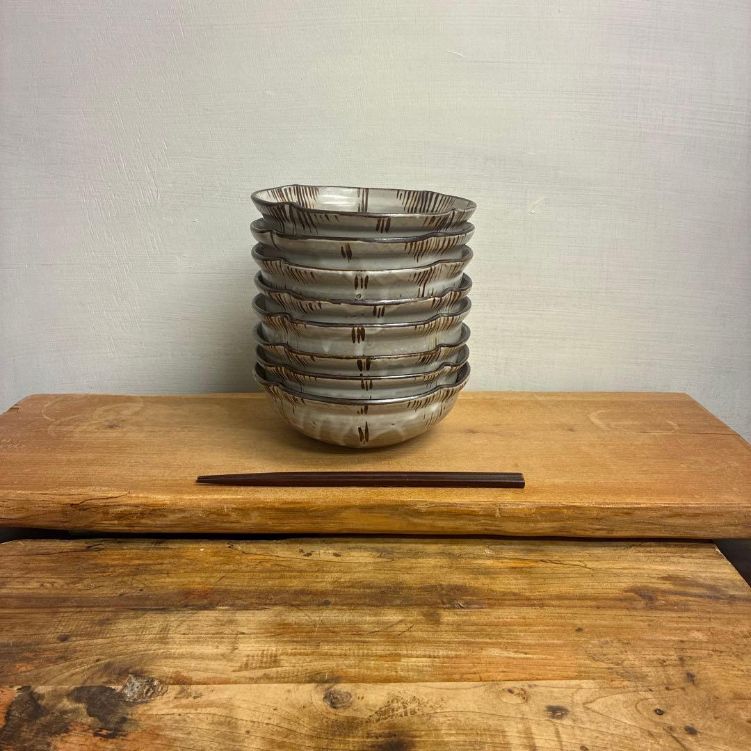 新品　陶器　陶芸作家　深鉢8枚　663