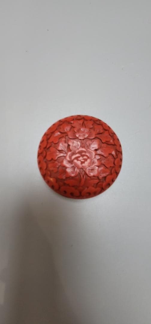 茶道具 堆朱 花紋 香合