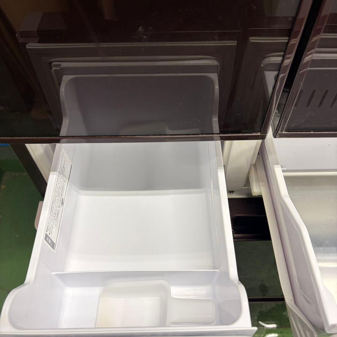 926ブラウンカラー　大型冷蔵庫　475L　自動製氷　フレンチドア　ガラストップ