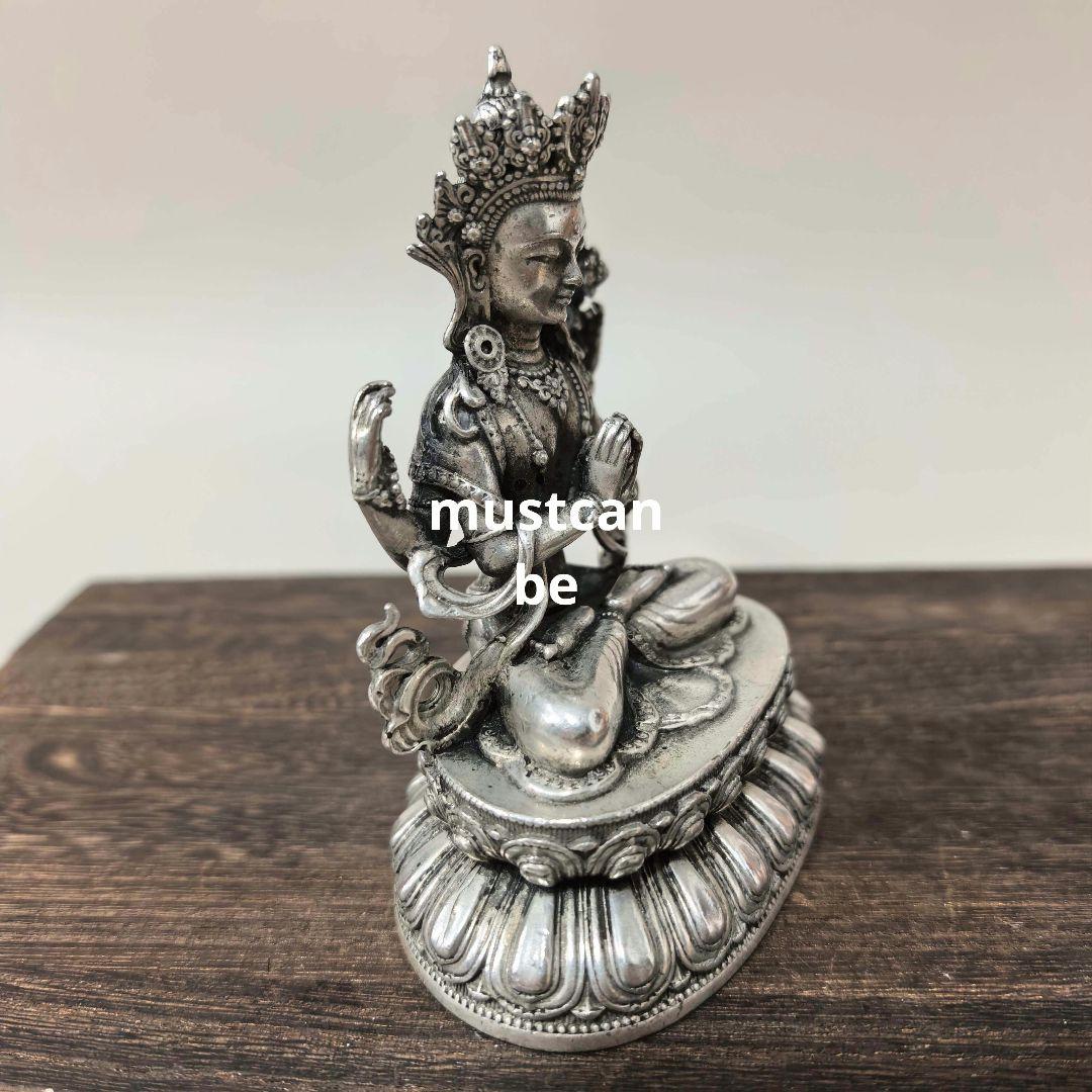 銅製 仏像 四臂観音菩薩像 仏教文化 工芸品 置物