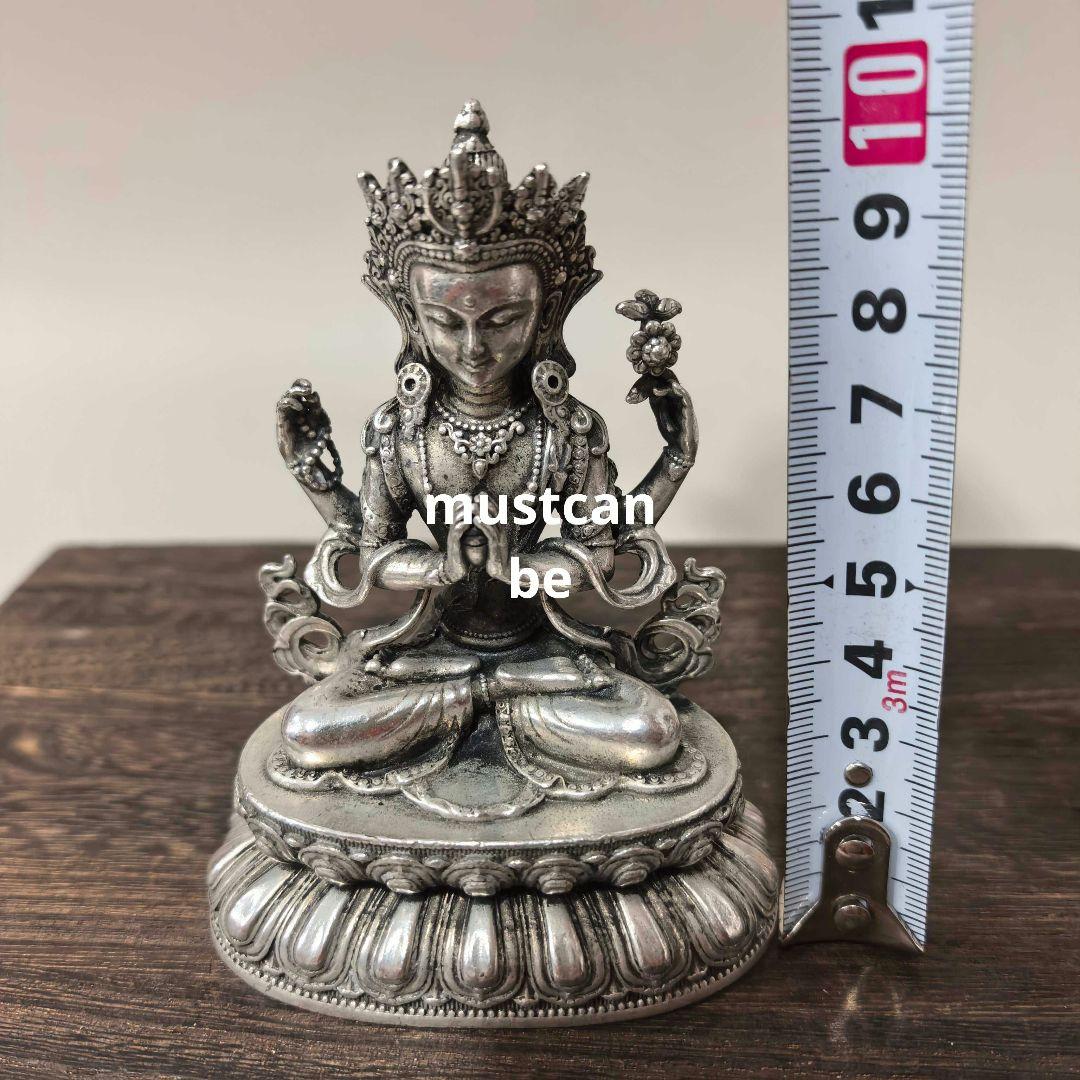 銅製 仏像 四臂観音菩薩像 仏教文化 工芸品 置物