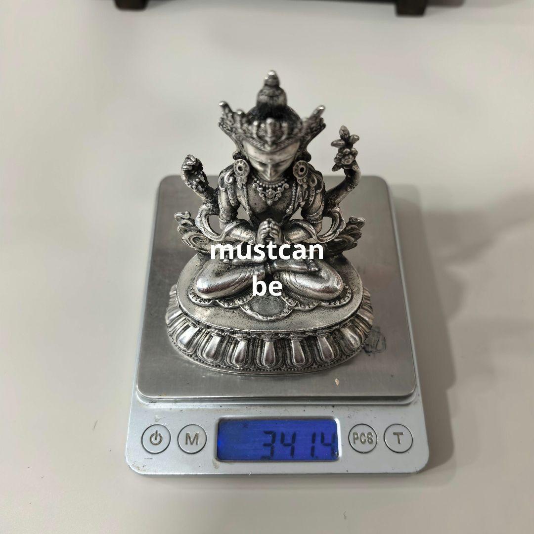 銅製 仏像 四臂観音菩薩像 仏教文化 工芸品 置物