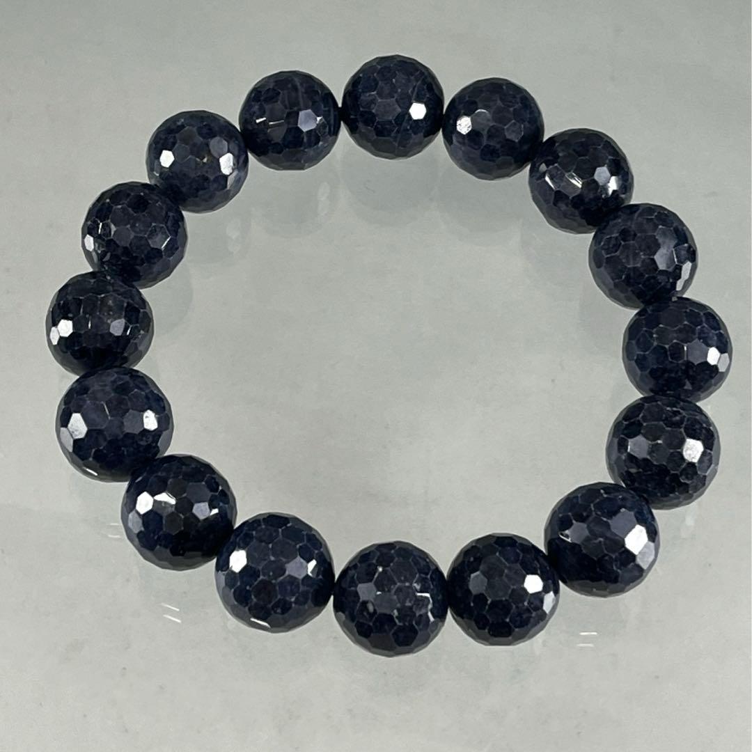 BRY0335☆サファイアラウンドカットブレスレット☆高品質　天然石　希少