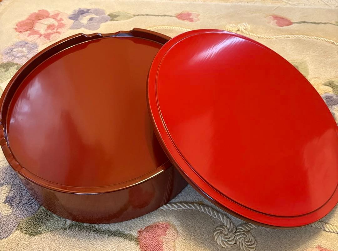 輪島塗　特大漆器　和食器　飯器　茶道具　小物入　直径33cm 小椋春政作　未使用
