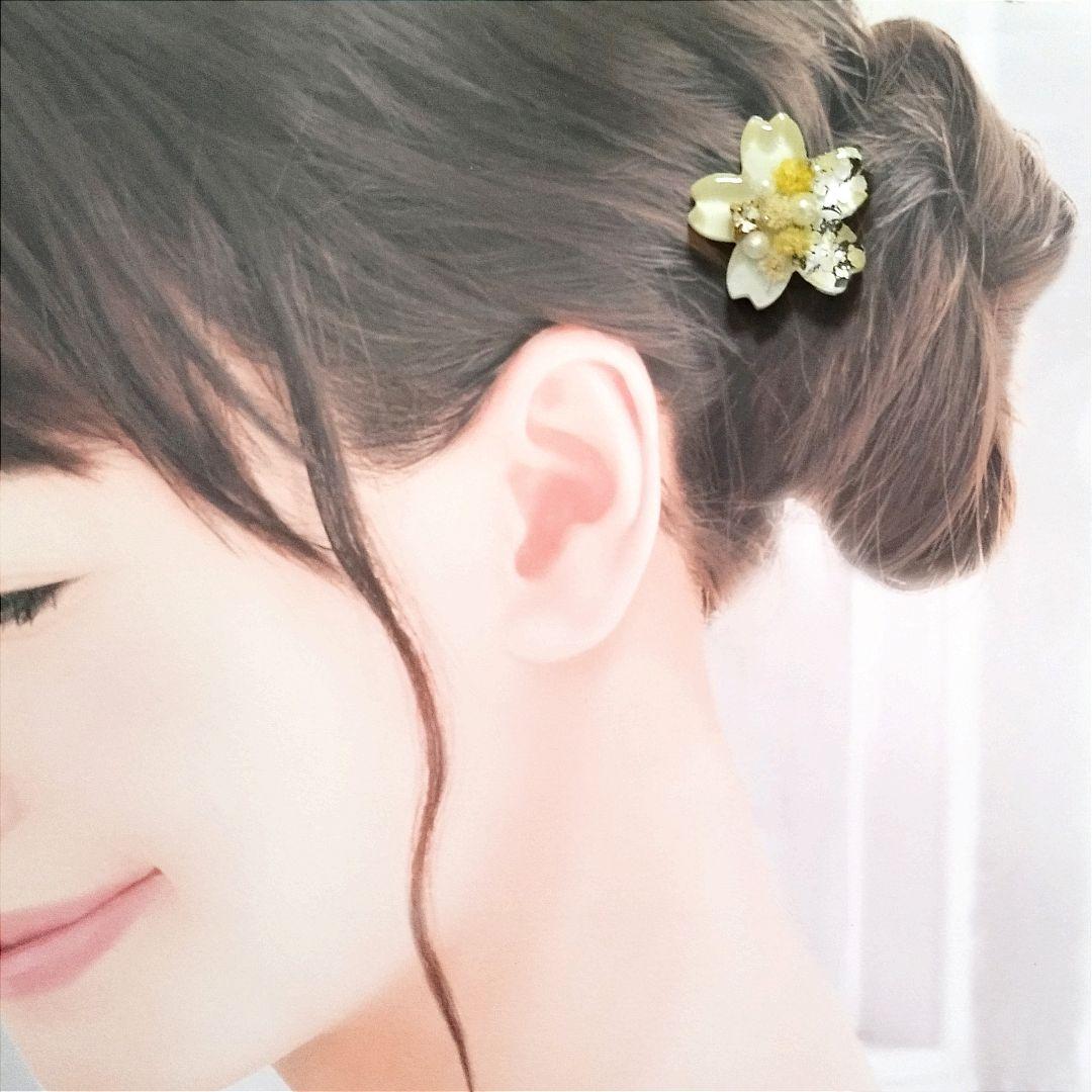no.1733 レジン ヘアゴム ブローチ ポニーフック 桜
