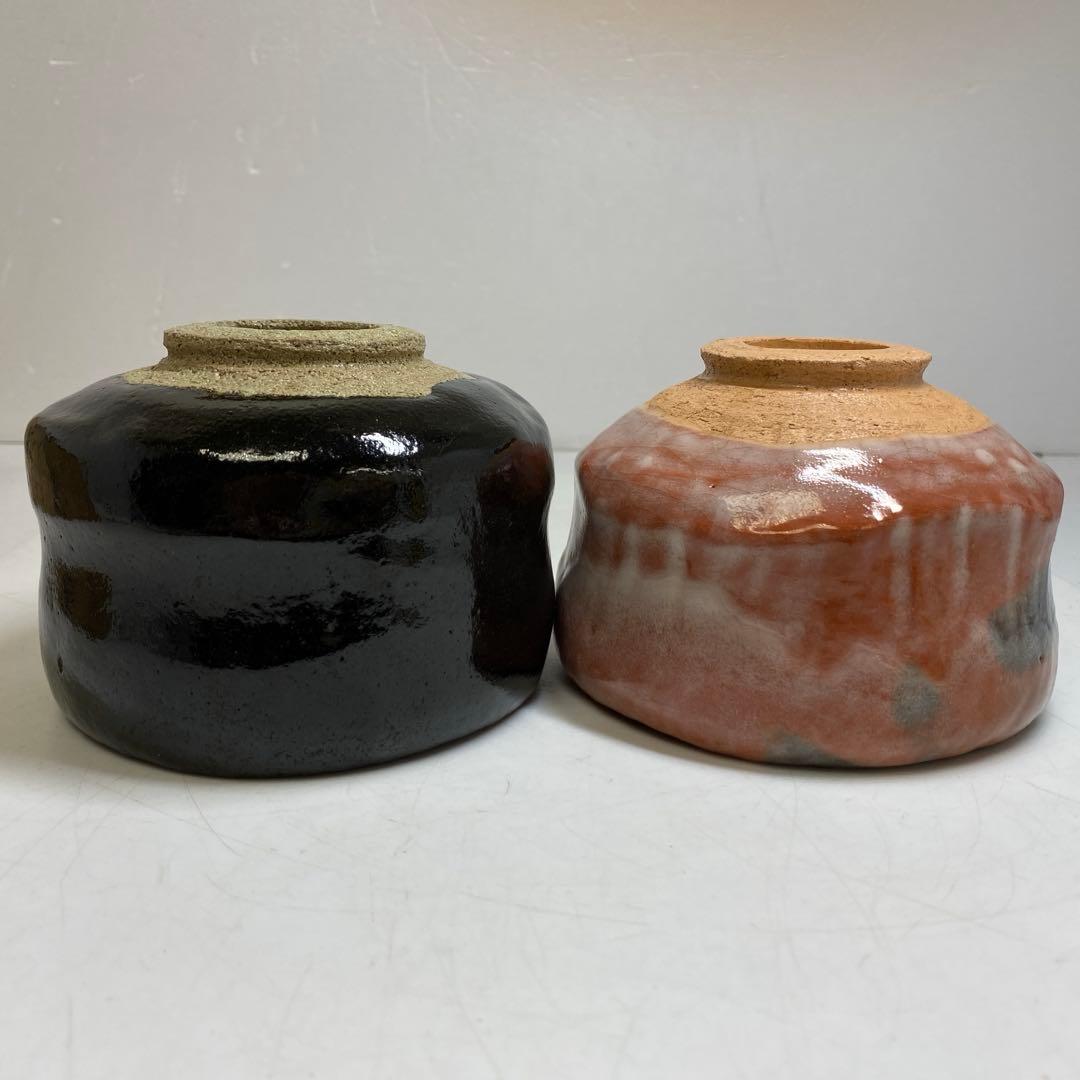 専用☆茶3 佐々木昭楽　赤茶碗　黒茶碗　一双 共箱 東S8-0325③