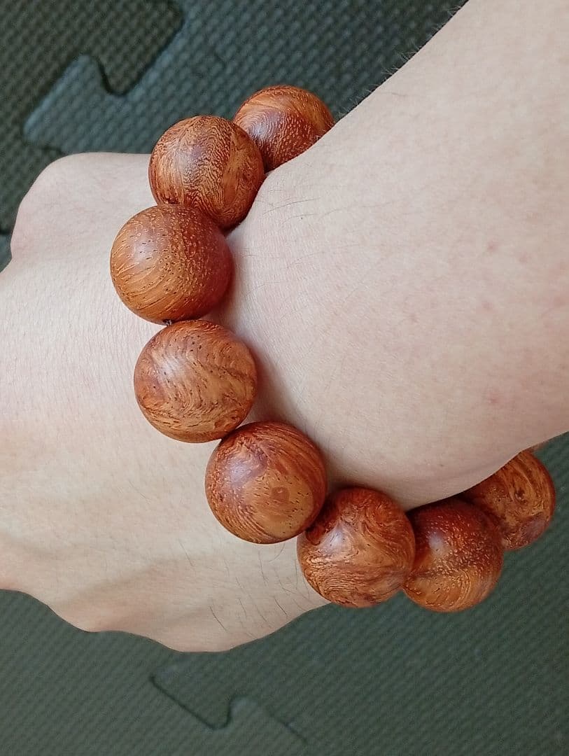 花梨瘤ブレスレット20mm x 12個ビーズ