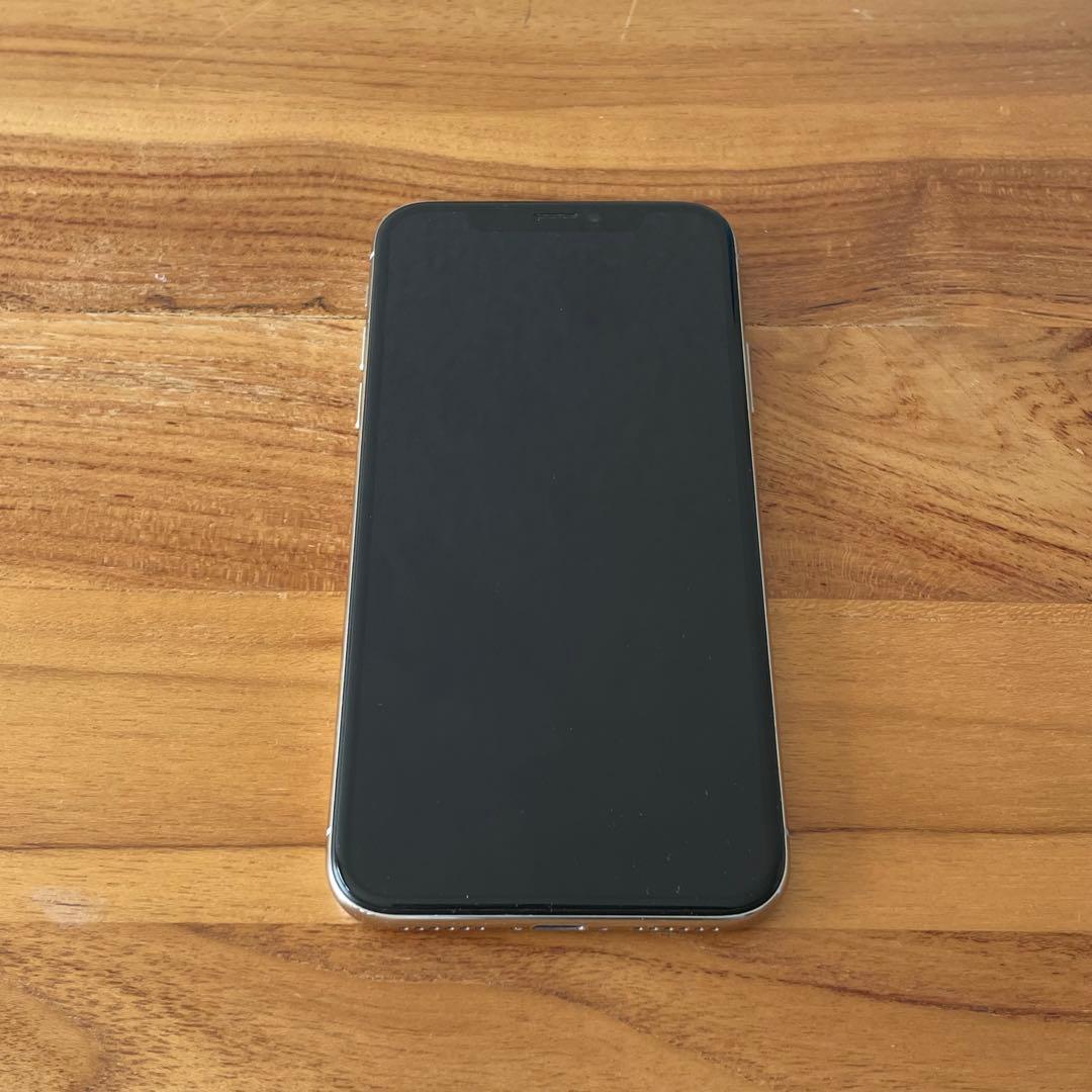 【美品】iPhoneX 256GB シルバー バッテリー100％ 充電ケーブル付
